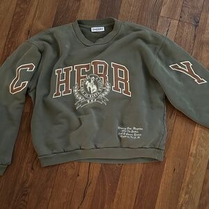 Cherry LA Olive Crewneck Sweater